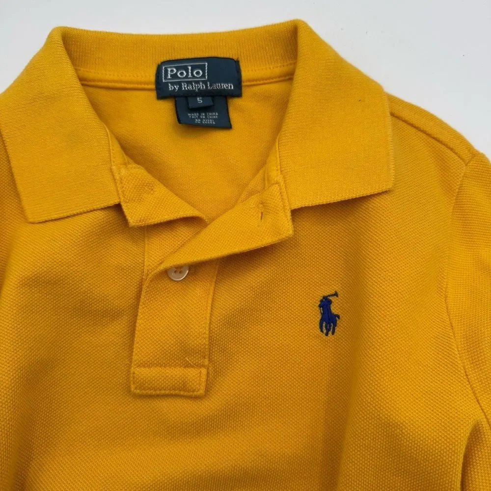 Ralph Lauren Kids Plaid and Yellow Button Down Shirts Fall Thanksgiving Boys 5
